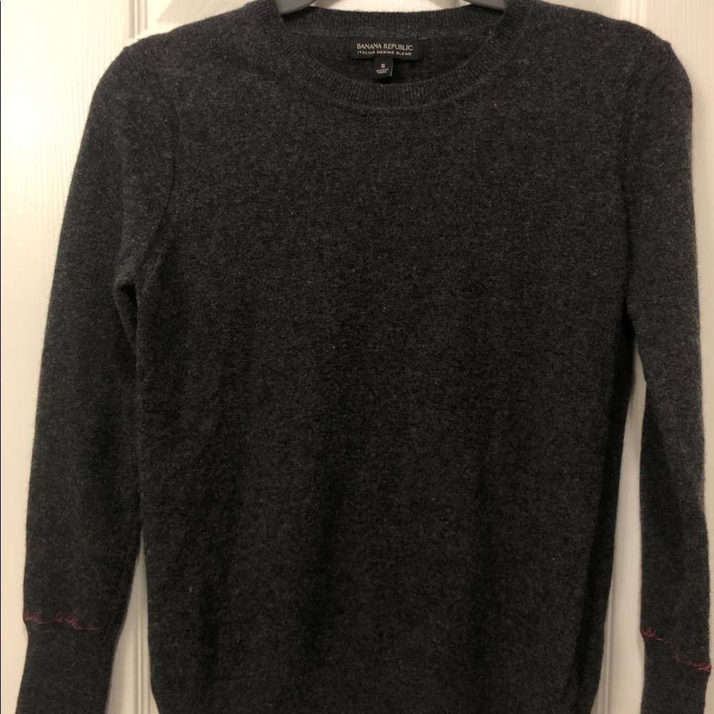 Banana Republic Charcoal Italian Merino Wool Sweater